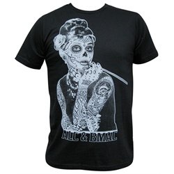 Aubrey Tattooed with Mexican Sugar Skull Mask by Jarad Bryant Men's T Shirt