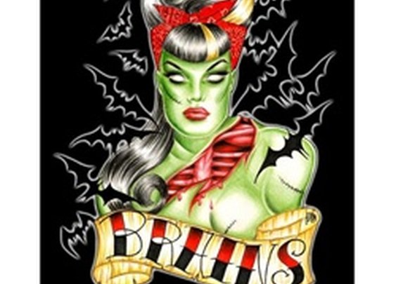 Brains by Hilary Jane Tattoo Art Canvas Print