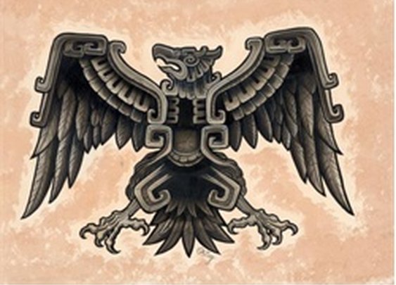 Aztec Eagle by Opie Ortiz Tattoo Art Canvas Print