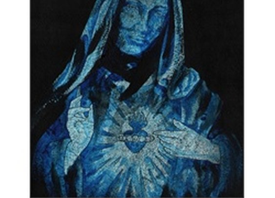 Blue Mary by Clark North Tattoo Art Canvas Print