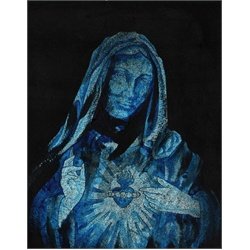 Blue Mary by Clark North Tattoo Art Canvas Print