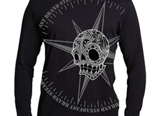 Sugar Skull and Compass by Jime Litwalk Tattoo Long-Sleeve Thermal T Shirt