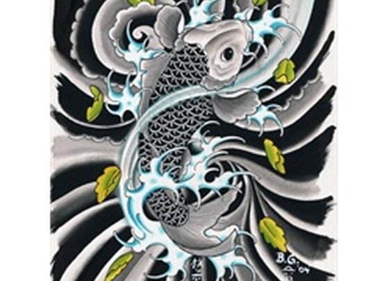 BG Koi by Brother Greg Tattoo Art Canvas Print