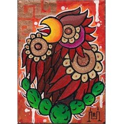 Aztec Eagle Primative Culture Artwork by Rone Tattoo Art Canvas Print