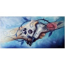 Bound Masonic Handshake by Bobby Holland Tattoo Artwork Canvas Art Print