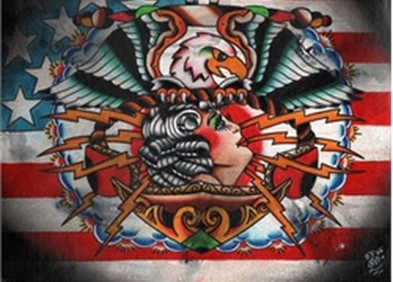 American Beauty by Sid Stankovitz Tattoo Art Canvas Print