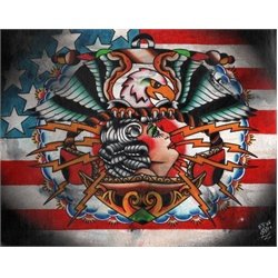 American Beauty by Sid Stankovitz Tattoo Art Canvas Print