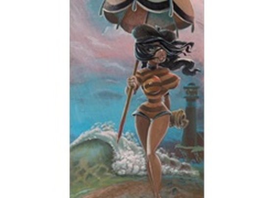 Beach Girl by Shane Carson Halliday Tattoo Art Canvas Print