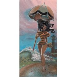 Beach Girl by Shane Carson Halliday Tattoo Art Canvas Print