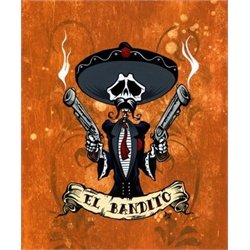 Bandito Portrait by David Lozeau Day of the Dead Canvas Art Print