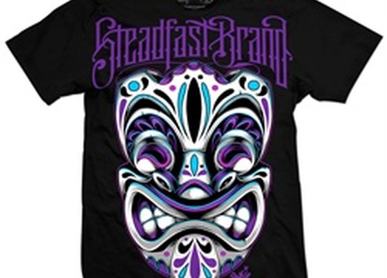 Day of the Dead Tiki Mask by Jime Litwalk Men’s Black Tattoo T Shirt