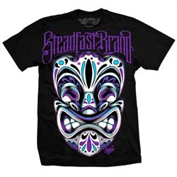 Day of the Dead Tiki Mask by Jime Litwalk Men’s Black Tattoo T Shirt