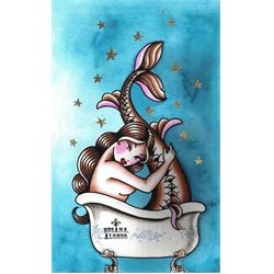 Bath by Susana Alonso Tattoo Art Canvas Print