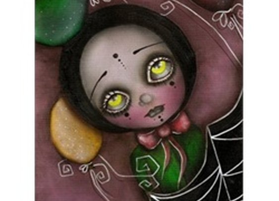 Arlequin Clown Girl by Abril Andrade Griffith Lowbrow Artwork Canvas Art Print