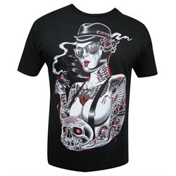 Tears by Tyler Bredeweg Tattooed Woman with Tattoo Gun Men's T Shirt