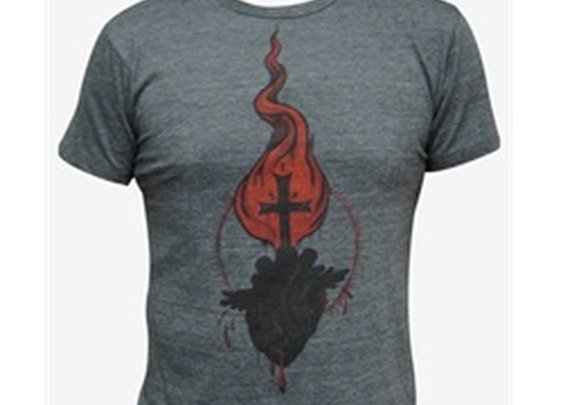 Burning Black Heart by El Brad Mariachi Men's Tattoo Art T Shirt
