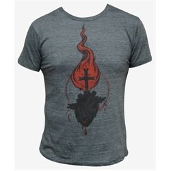 Burning Black Heart by El Brad Mariachi Men's Tattoo Art T Shirt