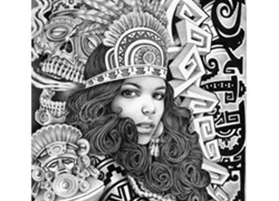 Aztec Girl by Mouse Lopez Lowbrow Artwork Canvas Art Print