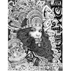 Aztec Girl by Mouse Lopez Lowbrow Artwork Canvas Art Print