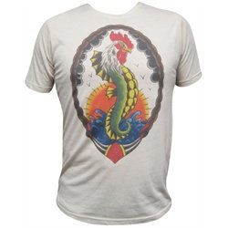 Chicken of the Seas by Atom Compton Mens Rooster Chimera Natural Tattoo T Shirt