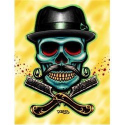 Barber Skull by Tyler Bredeweg Tattoo Art Canvas Print