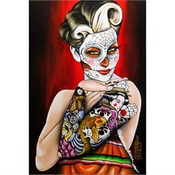 Andi by Gustavo Rimada Latina Death Mask Tattoo Art Print