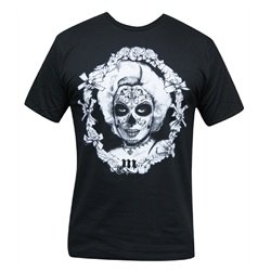 Marilyn Tattooed with Sugar Skull Mask by Josh Stebbins Men’s Black T Shirt