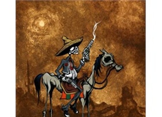 Alone on the Plains by David Lozeau Day of the Dead  Canvas Art Print