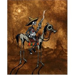Alone on the Plains by David Lozeau Day of the Dead Canvas Art Print