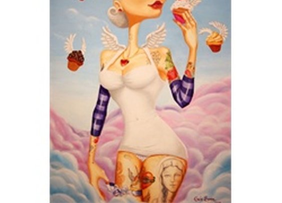 Cupcake Angel by Gabi Spree Tattooed Woman Canvas Art Giclee Print