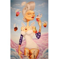 Cupcake Angel by Gabi Spree Tattooed Woman Canvas Art Giclee Print