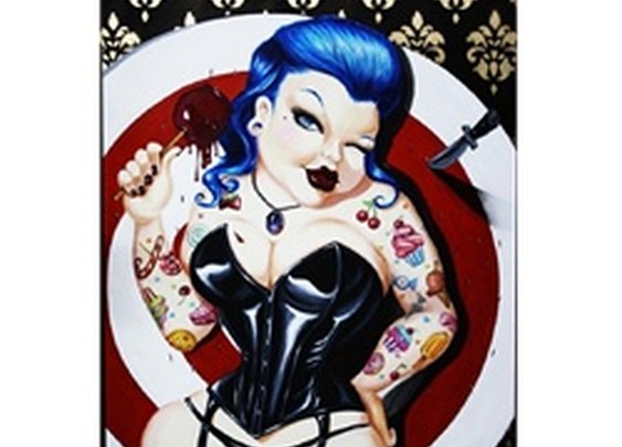 Candy Apple by Gabi Spree Sexy Tattooed Woman Canvas Art Giclee Print