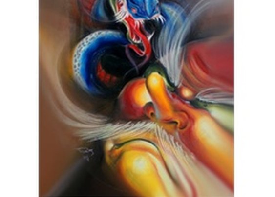 Tingu Mask by Tomas Archuleta Snake Serpent Canvas Art Giclee Print
