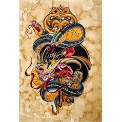 Panther Key by Tomas Archuleta Snake Serpent Canvas Art Giclee Print