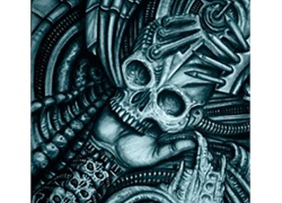 Alien Bio by Roman Blue Bio-Mechanical Tattoo Artwork Art Canvas Print