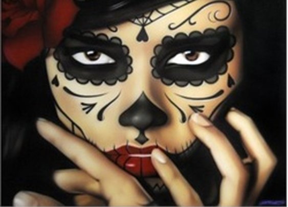Priscila by Daniel Esparza Lowbrow Day of the Dead Canvas Fine Art Print Giclee