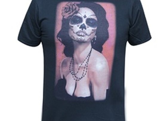 Isabella Muerta by Daniel Esparza Sugar Skull Mask Tattoo Art T Shirt