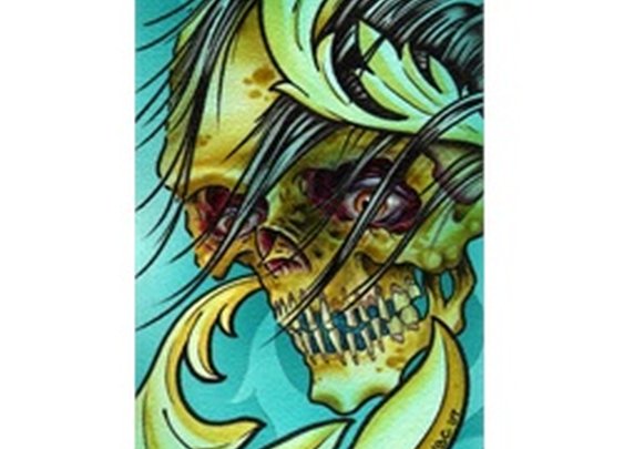 Wicked Skull by Aaron Cox Tattoo Art Canvas Print