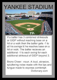 Yankee Stadium MLB Showdown Strategy Card 2011