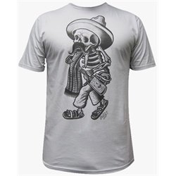 Borracho by Opie Ortiz Mexican Cowboy Skeleton Tattoo Art T Shirt
