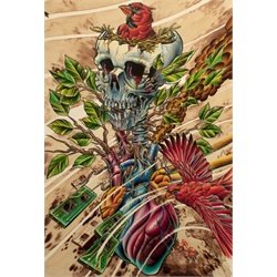 Timeline by 2 Cents Black Market Tattoo Designs Canvas Fine Art Print Giclee