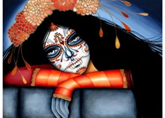 In My Time of Dying by Cat Ashworth Sugar Skull Senorita Art Print