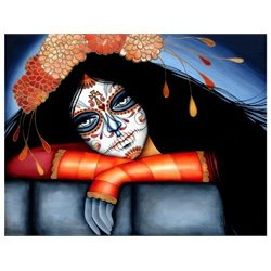 In My Time of Dying by Cat Ashworth Sugar Skull Senorita Art Print