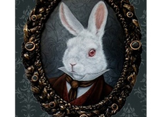 White Rabbit by Larkin  Lowbrow Canvas Art Print