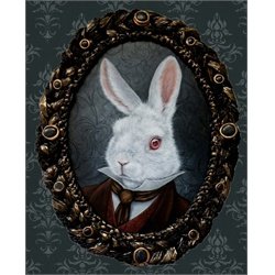 White Rabbit by Larkin  Lowbrow Canvas Art Print