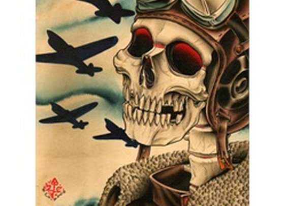 Pilot Artwork by 2 Cents Military Airforce Tattoo Inspired Art Print