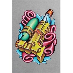 Super Soak That by Jeremy Miller New School Color Tattoo Toy Water Gun Art Print