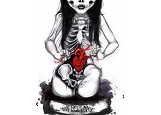 Undead Girl by Tegan Coddington Tattoo Art Canvas Print