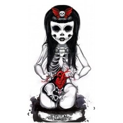 Undead Girl by Tegan Coddington Tattoo Art Canvas Print