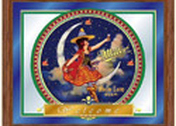High Life Girl On Moon Framed Mirror | Bar Mirrors | RetroPlanet.com